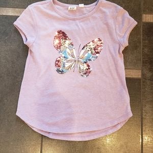 Gap Sequin Butterfly Shirt Size 5/6